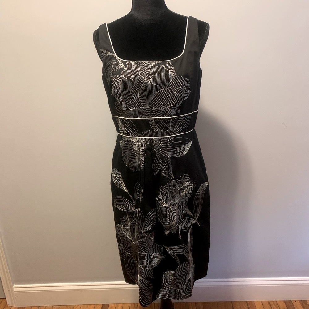 WHBM midi embroidered dress